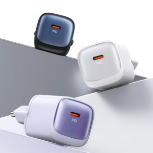 USAMS Laidinis įkroviklis CC251 30W GaN USB-C Fast Charging HC Series violetinės spalvos CC251TC03 - Image 3