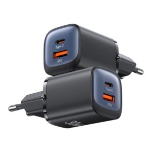 USAMS Laidinis įkroviklis CC254 30W GaN USB-C/USB-A Fast Charging HC Series juodos spalvos CC254TC01 - Image 3