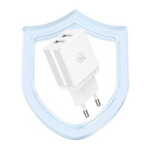 USAMS Laidinis įkroviklis 2xUSB-A + kabelis Micro/ USB-A Fast Charging baltos spalvos series HC HCXLTZ02 - Image 3
