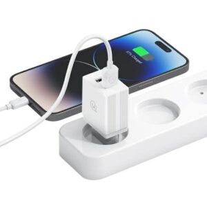 USAMS Laidinis įkroviklis 2xUSB-A + kabelis Micro/ USB-A Fast Charging baltos spalvos series HC HCXLTZ02 - Image 6