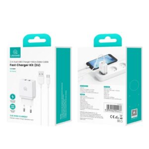 USAMS Laidinis įkroviklis 2xUSB-A + kabelis Micro/ USB-A Fast Charging baltos spalvos series HC HCXLTZ02 - Image 7