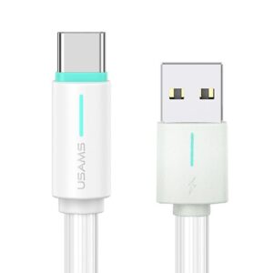 USAMS Kabelis USB-C 3A YU Series 1m USB-C/USB-A baltos spalvos SJ732USB02 (US-SJ732 )