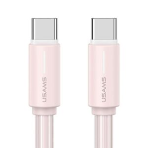 USAMS Kabelis USB-C/USB-C 1m SJ734 60W rožinės spalvos YU Series SJ734USB04 (US-SJ734)