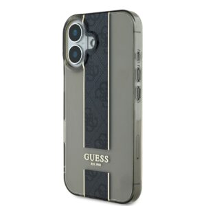 Guess IML Middle 4G Stripe Apple iPhone 16 dėklas telefonui juodos spalvos - Image 2