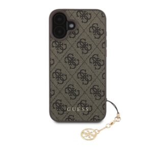 Guess 4G Charm Apple iPhone 16 Tone on Tone dėklas telefonui rudos spalvos - Image 1