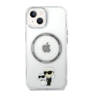 Karl Lagerfeld IML Karl and Choupette MagSafe Apple iPhone 13 dėklas telefonui skaidrus