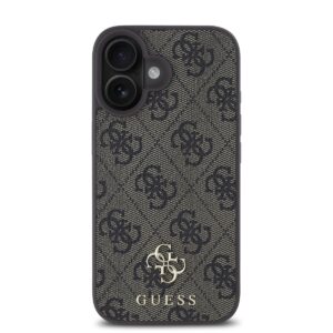 Guess PU 4G Small Metal Logo MagSafe Apple iPhone 16 dėklas telefonui rudos spalvos - Image 1