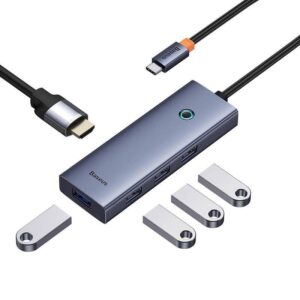 Adapteris Baseus HDMI + 4 x USB 3.0, HDMI/USB-C, 0.1m, 40 W - Image 2