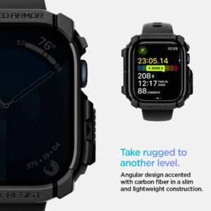 Dėklas Apple Watch 10 (46mm) Spigen Rugged Armor Matte black - Image 9