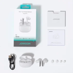 Joyroom Funpods JR-FN1 belaidės į ausis įkišamos TWS Bluetooth 5.4 ANC ENC ausinės - baltos spalvos - Image 8