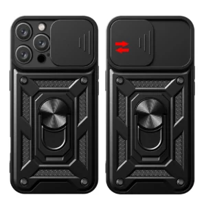 Hybrid Armor Camshield Apple iPhone 16 Pro Camera Cover and Stand - dėklas telefonui juodos spalvos - Image 9