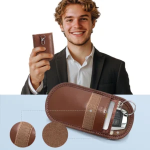 Tech-Protect KLR100 RFID Blocking Car Key - dėklas rudos spalvos - Image 4
