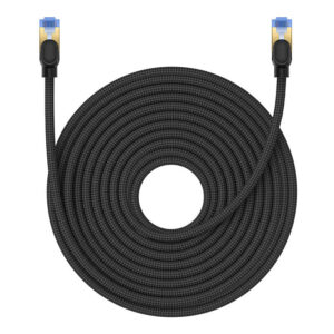 Braided tinklo kabelis cat.7 Baseus Ethernet RJ45, 10Gbps, 20m juodos spalvos - Image 2