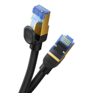 Braided tinklo kabelis cat.7 Baseus Ethernet RJ45, 10Gbps, 20m juodos spalvos - Image 4