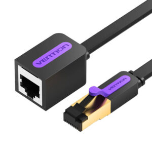 Flat Tinklo kabelis Extension CAT7 Vention ICBBK RJ45 Ethernet 10Gbps 8m juodos spalvos - Image 2