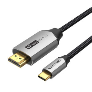 USB-C į HDMI 2.0 kabelis Vention CRBBF 1m, 4K 60Hz juodos spalvos - Image 3