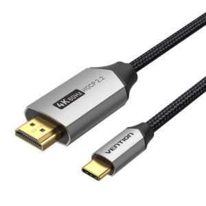 USB-C į HDMI 2.0 kabelis Vention CRBBH 2m, 4K 60Hz juodos spalvos - Image 3