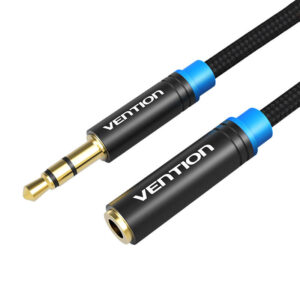 Kabelis Audio Braided 3.5mm male-female Vention VAB-B06-B500-M 5m juodos spalvos