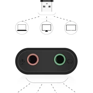 Ugreen external sound card music adapter USB - 3.5 mm mini jack 15cm black (30724) - Image 3