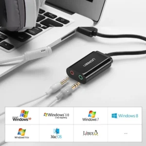 Ugreen external sound card music adapter USB - 3.5 mm mini jack 15cm black (30724) - Image 5