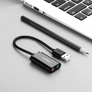 Ugreen external sound card music adapter USB - 3.5 mm mini jack 15cm black (30724) - Image 7