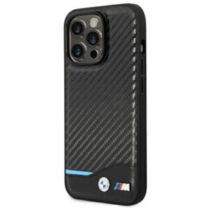 BMW BMHCP14L22NBCK Apple iPhone 14 Pro 6,1" dėklas telefonui juodos spalvos Leather Carbon - Image 2