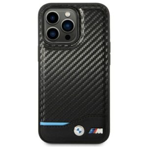 BMW BMHCP14L22NBCK Apple iPhone 14 Pro 6,1" dėklas telefonui juodos spalvos Leather Carbon - Image 3