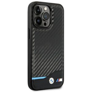 BMW BMHCP14L22NBCK Apple iPhone 14 Pro 6,1" dėklas telefonui juodos spalvos Leather Carbon - Image 4