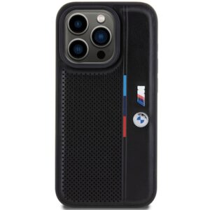 BMW BMHCP15L23PUPVK Apple iPhone 15 Pro 6.1" dėklas telefonui juodos spalvos Perforated Tricolor Line - Image 3