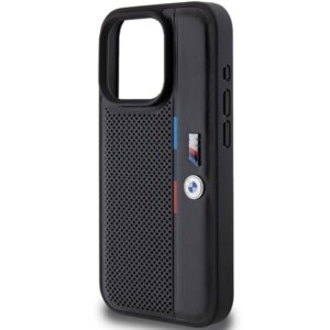 BMW BMHCP15L23PUPVK Apple iPhone 15 Pro 6.1" dėklas telefonui juodos spalvos Perforated Tricolor Line - Image 6