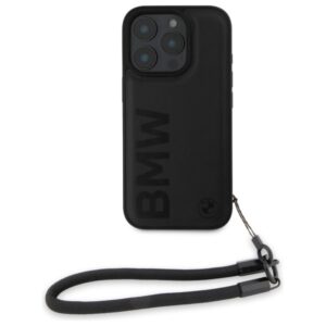 BMW BMHCP16X23RMRLK Apple iPhone 16 Pro Max     6.9" dėklas telefonui juodos spalvos Signature Leather Wordmark Cord - Image 2