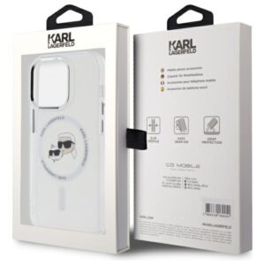 Karl Lagerfeld KLHMP14XHLSKCH Apple iPhone 14 Pro Max 6.7" dėklas telefonui baltos spalvos IML Metal Karl&Choupette Head MagSafe - Image 8