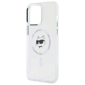 Karl Lagerfeld KLHMP14XHLSCHH Apple iPhone 14   Pro Max 6.7" dėklas telefonui baltos spalvos IML Metal Choupette Head MagSafe - Image 6