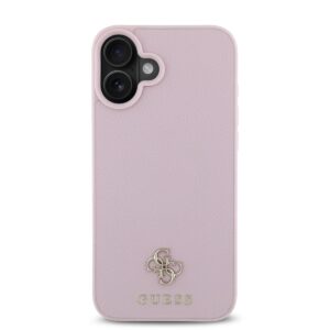 Guess PU Grained 4G Small Metal Logo MagSafe Apple iPhone 16 dėklas telefonui rožinės spalvos - Image 1