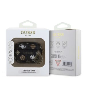 Guess PU 4G Peony Charm Apple AirPods Pro dėklas jūsų ausinėms juodos spalvos - Image 2