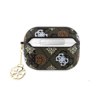 Guess PU 4G Peony Charm Apple AirPods 3 dėklas jūsų ausinėms rudos spalvos