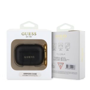 Guess PU Grained Classic Logo Apple AirPods Pro dėklas jūsų ausinėms juodos spalvos - Image 2