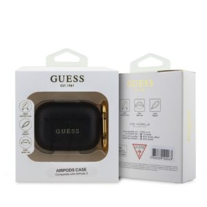 Guess PU Grained Classic Logo Apple AirPods 3 dėklas jūsų ausinėms juodos spalvos - Image 2
