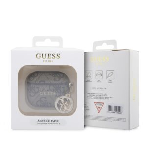 Guess 4G Script PC/PU Charm Apple AirPods Pro 3 dėkals ausinėms rudos spalvos - Image 2