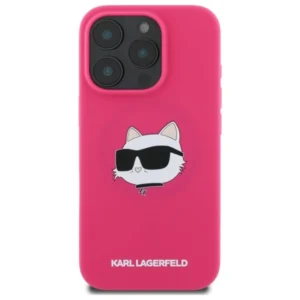 Karl Lagerfeld Silicone Choupette Head MagSafe Apple iPhone 16 Pro - dėklas telefonui rožinės spalvos - Image 3