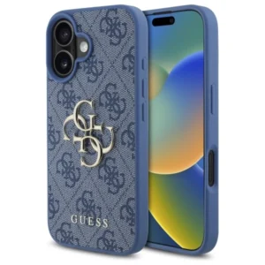 Guess 4G Big Logo Apple iPhone 16 - dėklas telefonui mėlynos spalvos - Image 1