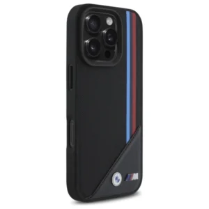 BMW M Meshed Tricolor Stripes MagSafe Apple iPhone 16 Pro - dėklas telefonui juodos spalvos - Image 4