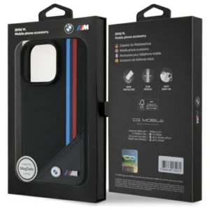 BMW M Meshed Tricolor Stripes MagSafe Apple iPhone 16 Pro - dėklas telefonui juodos spalvos - Image 8