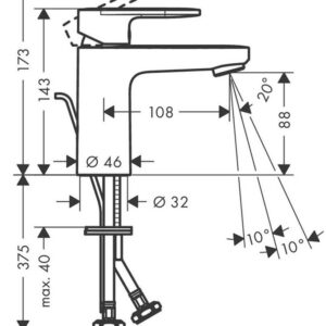Praustuvo maišytuvas Hansgrohe Vernis Shape 71561670, juodas - Image 3