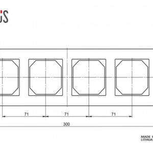 Keturvietis rėmelis LIREGUS EPSILON, juodas matinis stiklas - Image 2