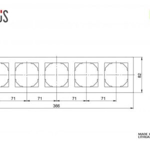 Penkiavietis rėmelis LIREGUS EPSILON, baltos spalvos - Image 2