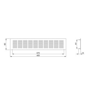 Aliuminio grotelės EUROPLAST RA840S, 80 x 400 mm, sidabro - Image 2