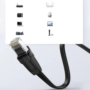 Ugreen NW102 50177 Flat LAN Ethernet Cat. 6 Network Cable 8m - Black - Image 6