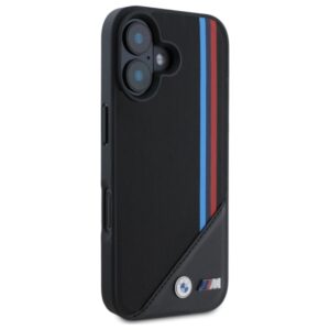 BMW BMHMP16S23PUTRK Apple iPhone 16 6.1" dėklas telefonui juodos spalvos hardcase M Meshed Tricolor Stripes MagSafe - Image 4