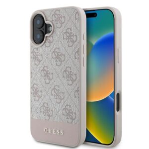 Guess GUHCP16MG4GLPI Apple iPhone 16 Plus 6.7" dėklas telefonui rožinės spalvos hardcase 4G Bottom Stripe - Image 1